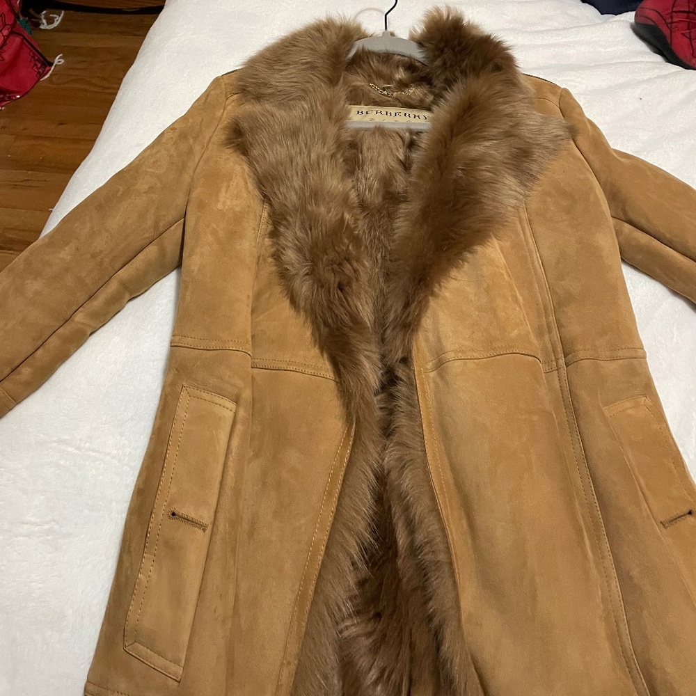 Burberry fur lined and suede jacket